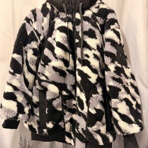 Moose Knuckles Black and White Teddy Jacket